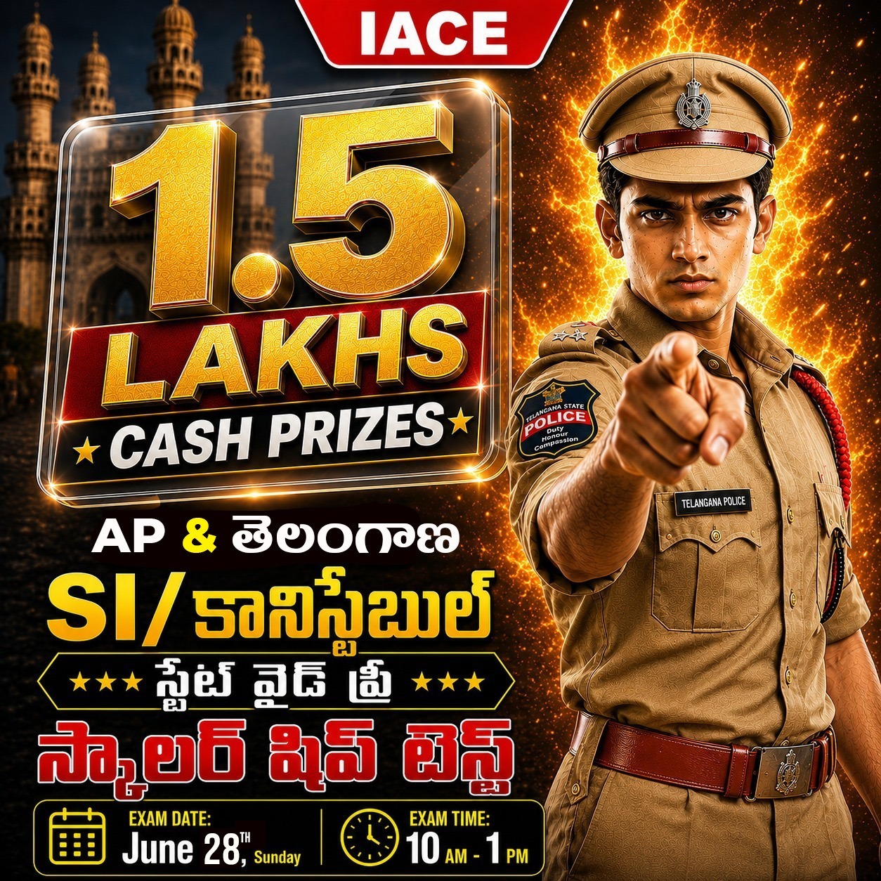 IACE — AP & Telangana SI/Constable State-Wide Free Scholarship Test